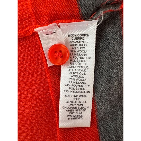 Ann Taylor Loft Womens Red & Gray Striped Button-Up Cardigan Sweater Size S - Picture 6 of 15